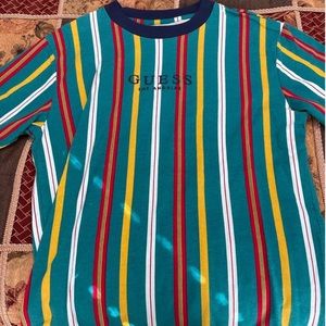 GUESS party striped logo tee